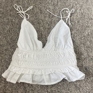 White sim and sam tank top